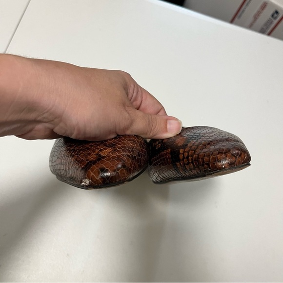 Banana Republic Leather Pointed Toe Flats Nutmeg Snake 8.5 - Picture 3 of 10